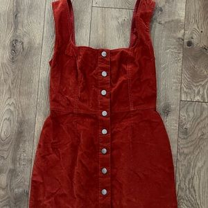 Urban outfitters button down corduroy tank dress. Reddish orange size 6